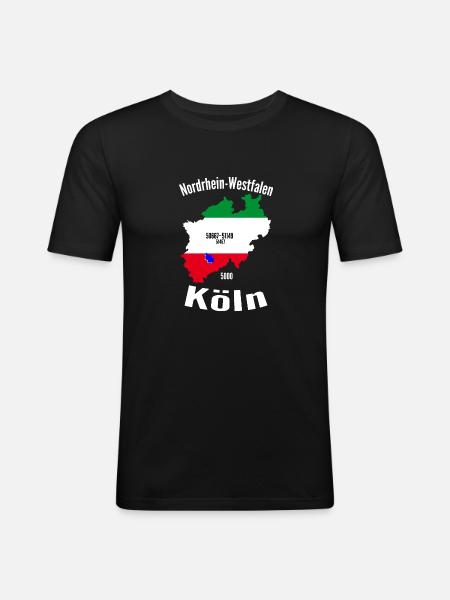 NRW Köln - Männer Slim Fit T-Shirt - Schwarz