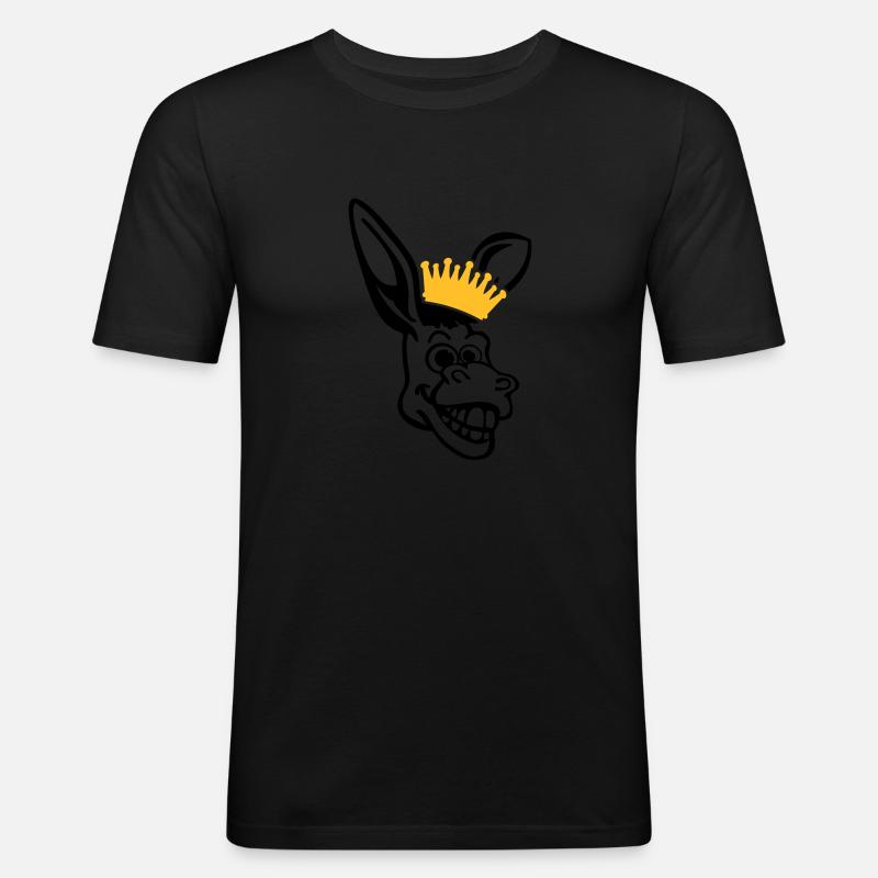 donkey_face_pe2 - Männer Slim Fit T-Shirt - Schwarz