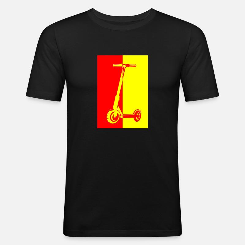 E-Scooter E-Roller Scooter - Männer Slim Fit T-Shirt - Schwarz
