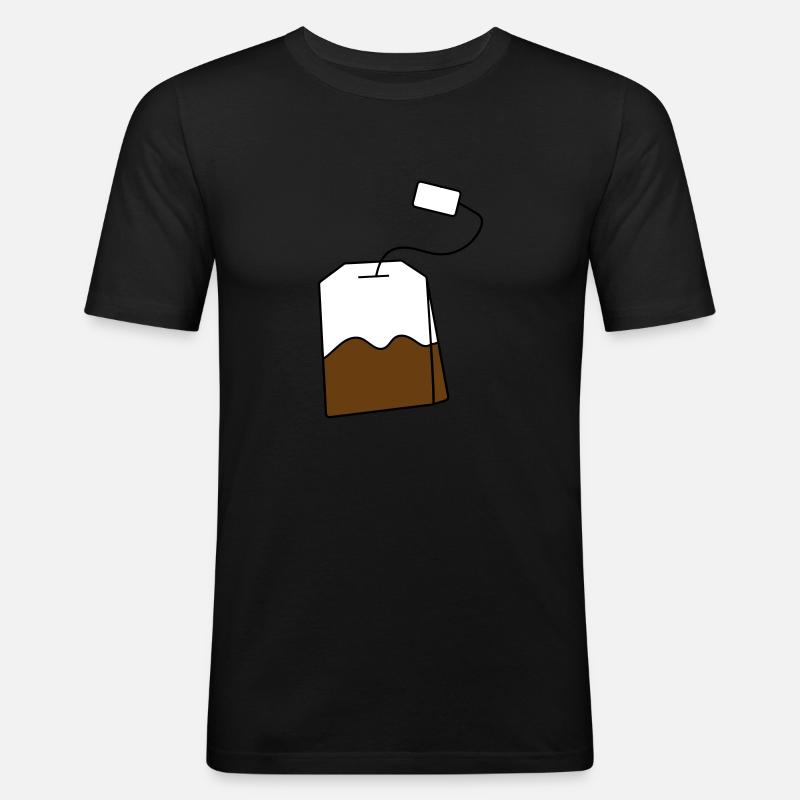 Teebeutel - Männer Slim Fit T-Shirt - Schwarz