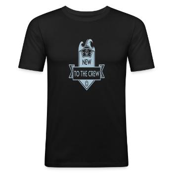 New to the Crew - Männer Slim Fit T-Shirt - Schwarz - Vorne - Nik (191cm)