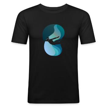 Swimming Diving Goggles Apnea - Men's Slim Fit T-Shirt - black - Front - Nik (191cm)