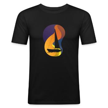 Sailor Yacht - Herre Slim Fit T-Shirt - sort - Foran - Nik (191cm)