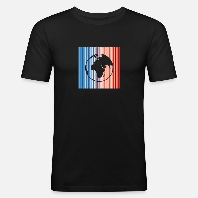 Klimawandel, Warming Stripes, Erde - Männer Slim Fit T-Shirt - Schwarz