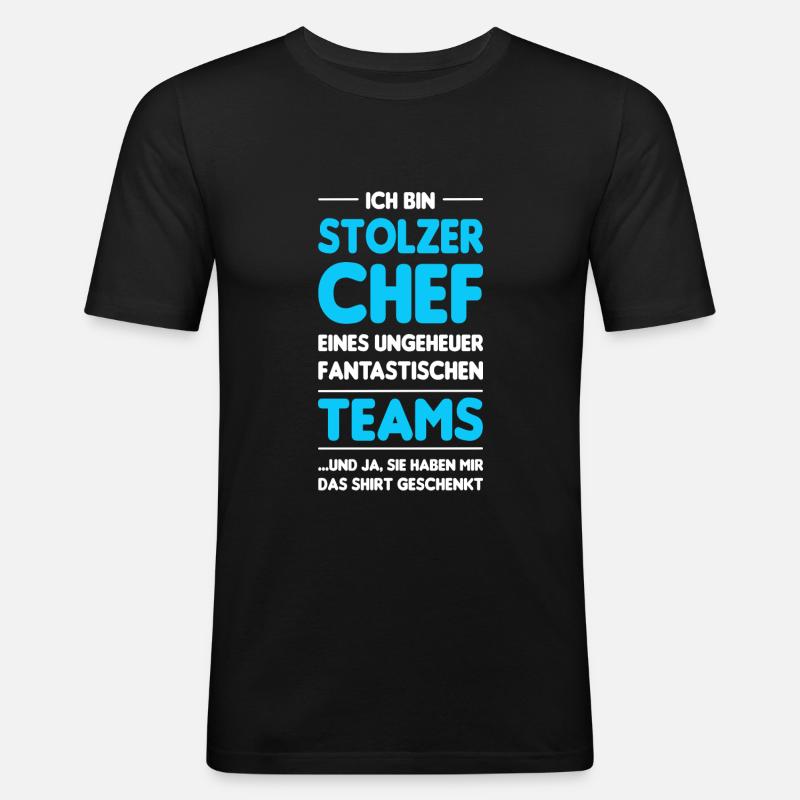 Stolzer Chef Geschenk - Männer Slim Fit T-Shirt - Schwarz