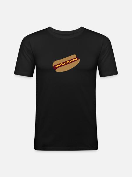 Hot dog - T-shirt près du corps Homme - noir