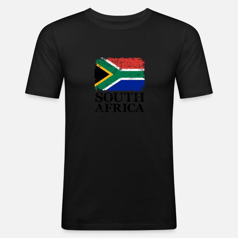 Südafrika - Männer Slim Fit T-Shirt - Schwarz