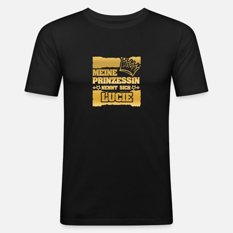 Spruch Lucie - Männer Slim Fit T-Shirt - Schwarz