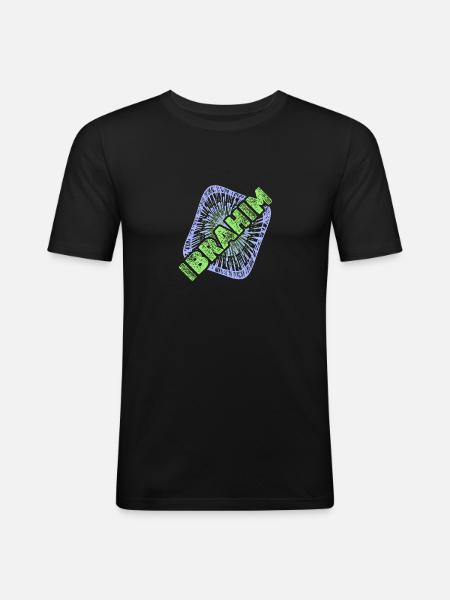 Name Ibrahim - Männer Slim Fit T-Shirt - Schwarz