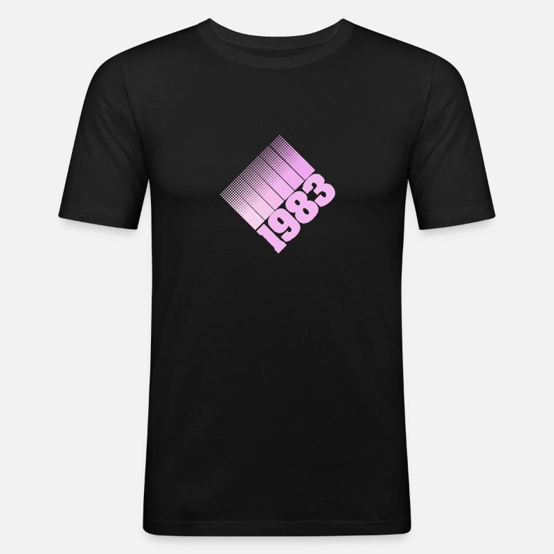 1983 - Männer Slim Fit T-Shirt - Schwarz