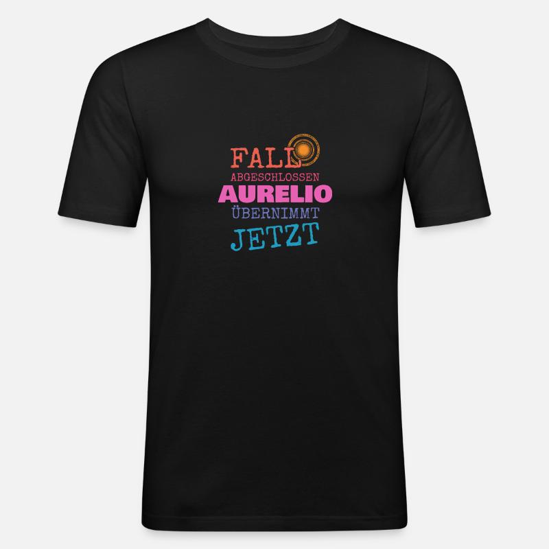Aurelio - Männer Slim Fit T-Shirt - Schwarz