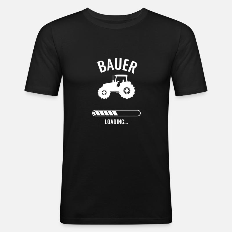 Bauer loading white - Men's Slim Fit T-Shirt - black