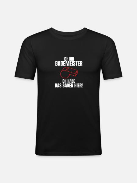 Bademeister - Männer Slim Fit T-Shirt - Schwarz