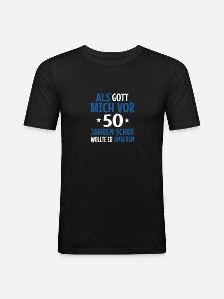 50th birthday - Men's Slim Fit T-Shirt - black