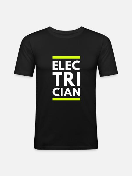 Electrician (two lines) - Men's Slim Fit T-Shirt - black