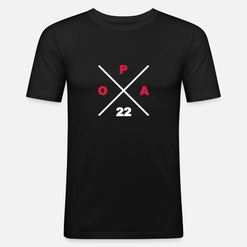 Opa 22 - Männer Slim Fit T-Shirt - Schwarz