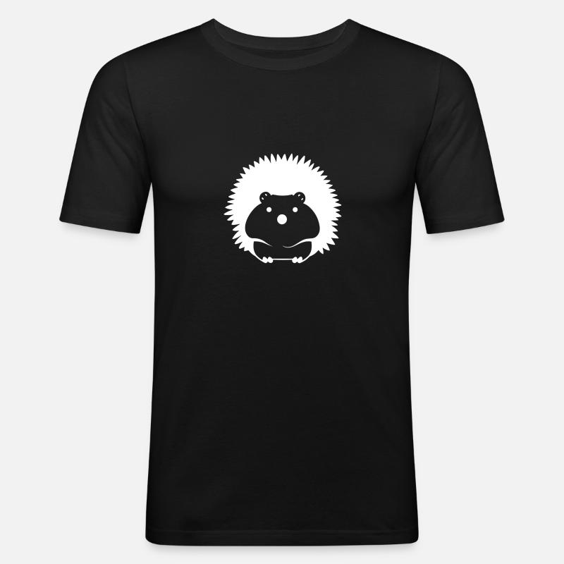 Igel - Männer Slim Fit T-Shirt - Schwarz