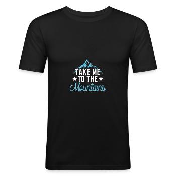 mountains mountains - Men's Slim Fit T-Shirt - black - Front - Nik (191cm)