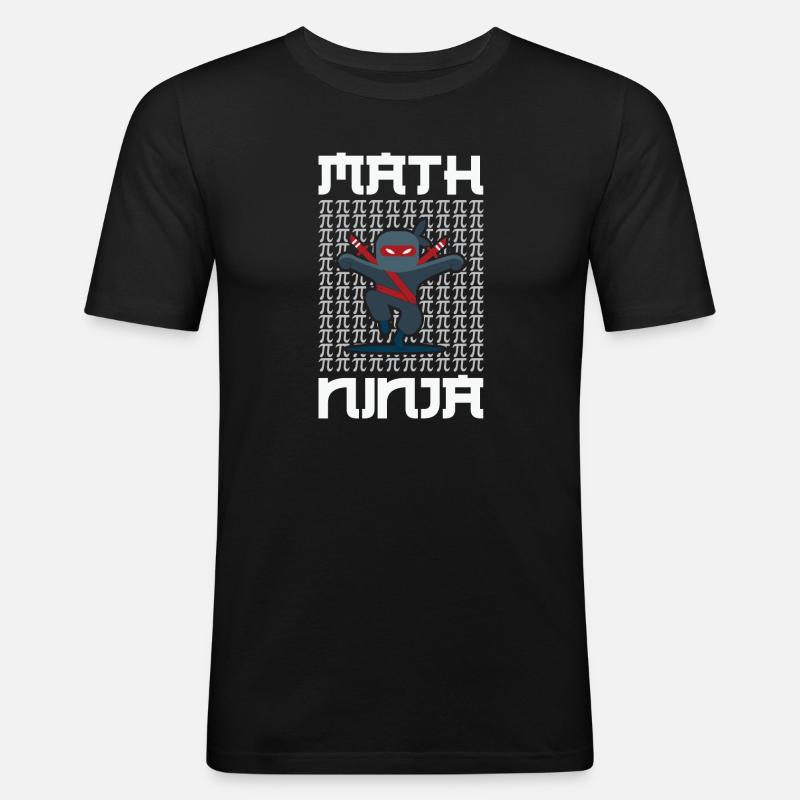 Math Teacher Math Ninja - Männer Slim Fit T-Shirt - Schwarz