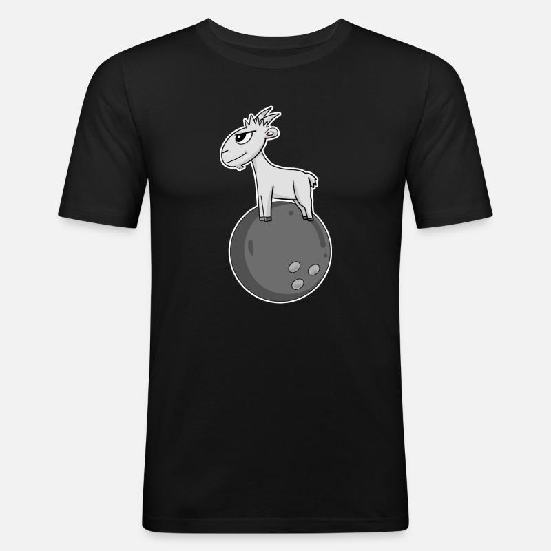 Ziege Bowling - Männer Slim Fit T-Shirt - Schwarz