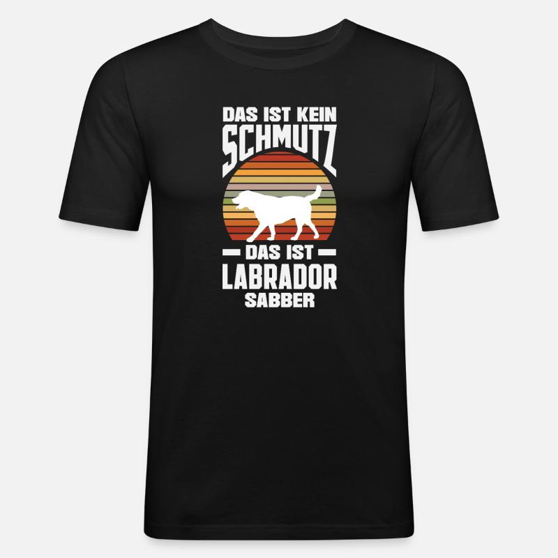 Labrador Tricks - Männer Slim Fit T-Shirt - Schwarz