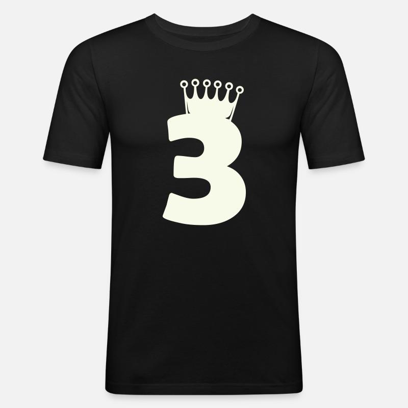 3_krone - Männer Slim Fit T-Shirt - Schwarz
