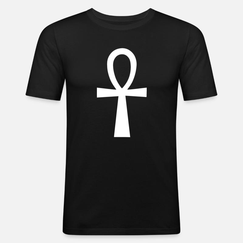 Hieroglyphs - Männer Slim Fit T-Shirt - Schwarz