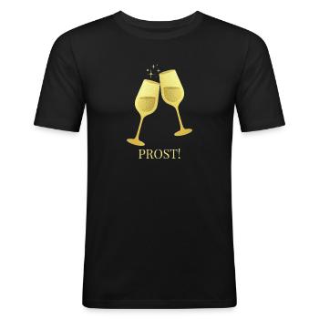Cheers - Men's Slim Fit T-Shirt - black - Front - Nik (191cm)