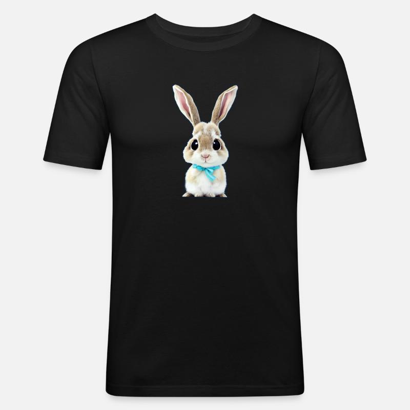 Rabbit with loop - Men's Slim Fit T-Shirt - black