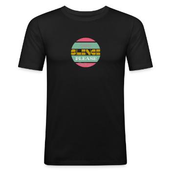 Silence please - Men's Slim Fit T-Shirt - black - Front - Nik (191cm)