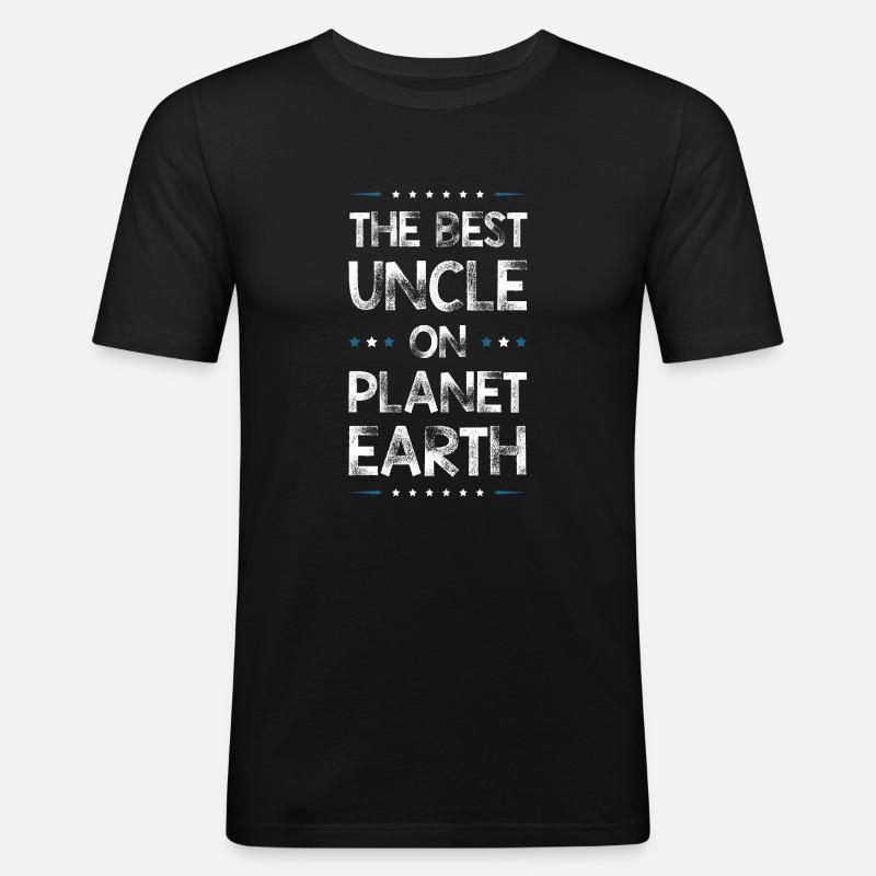 Bester Onkel Spruch - Männer Slim Fit T-Shirt - Schwarz