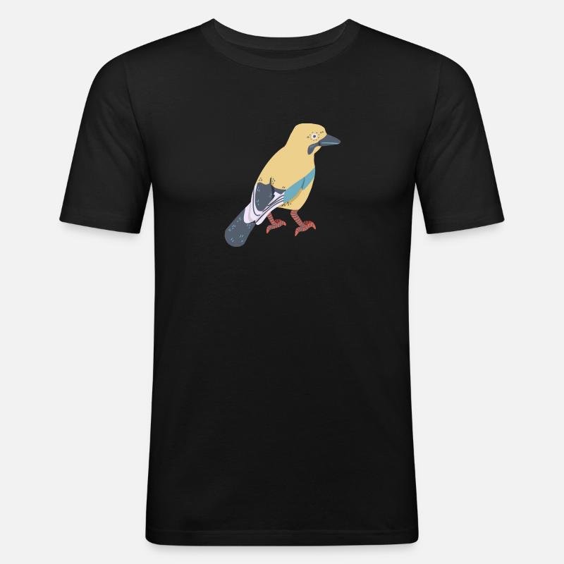 Eichelhäher - Männer Slim Fit T-Shirt - Schwarz