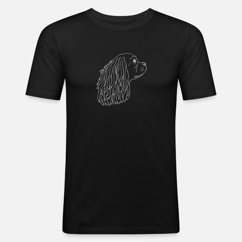 Cavalier King Charles Spaniel - Männer Slim Fit T-Shirt - Schwarz