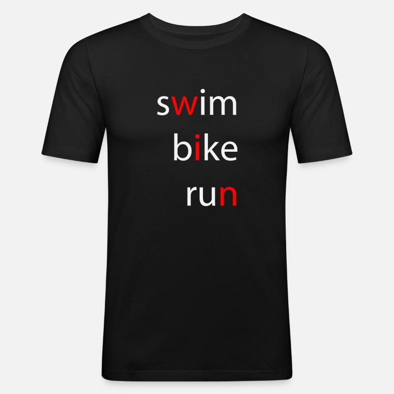 Triathlon - Männer Slim Fit T-Shirt - Schwarz