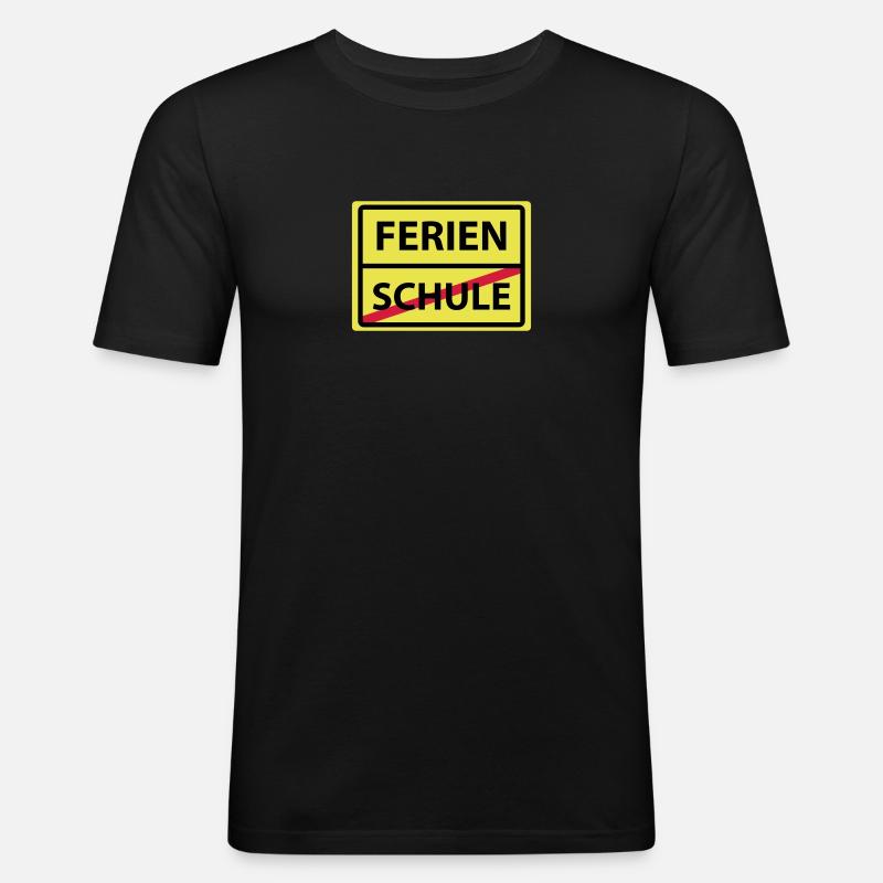 schule ferien - Männer Slim Fit T-Shirt - Schwarz