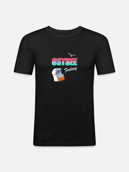 Ostsee Feeling - Männer Slim Fit T-Shirt - Schwarz