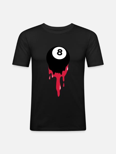 saignements huit 8 balle de billard ou au snooker - T-shirt près du corps Homme - noir