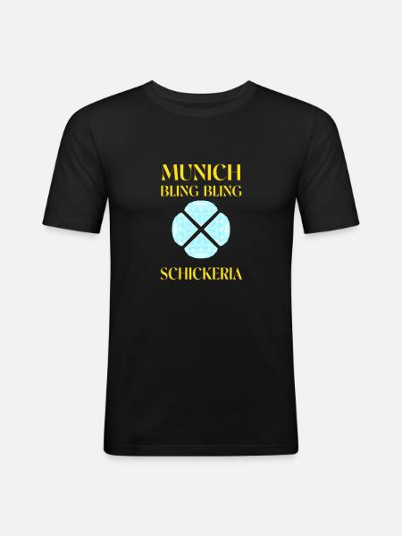 Munich Bling Bling Schickeria - Men's Slim Fit T-Shirt - black