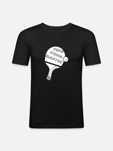 table tennis - Men's Slim Fit T-Shirt - black