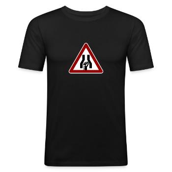 Fisting zone fisting fisting - T-shirt près du corps Homme - noir - Devant - Nik (191cm)