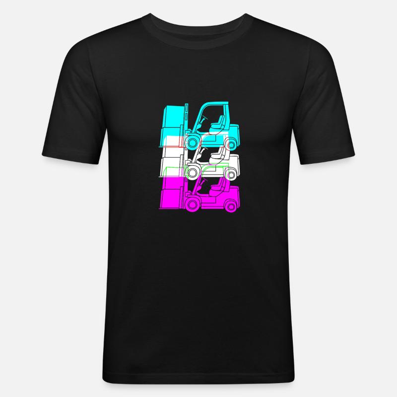 Gabelstaplerfahrer - Männer Slim Fit T-Shirt - Schwarz