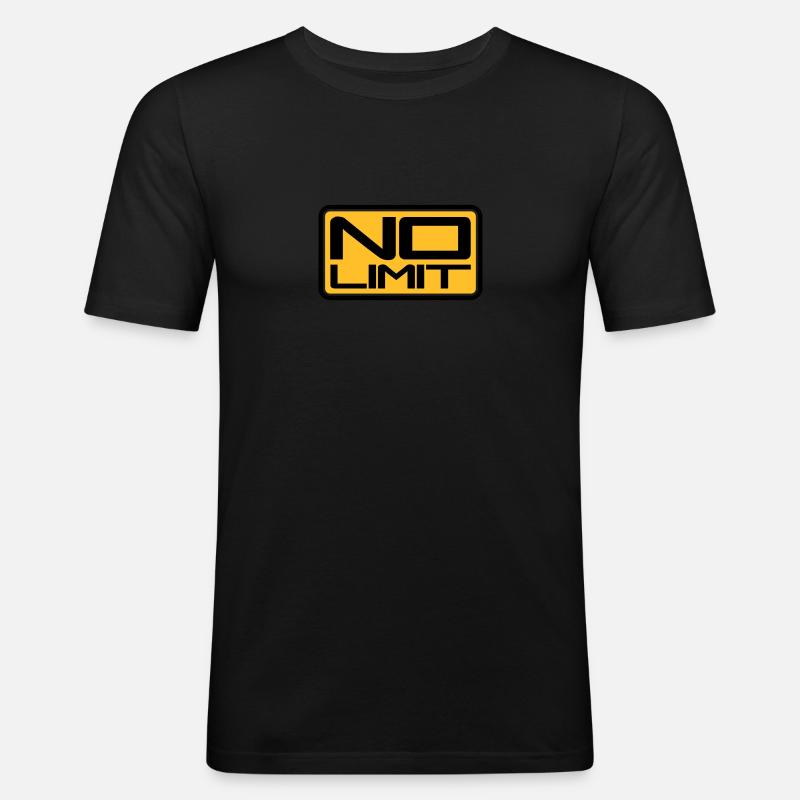No Limit Shield - Männer Slim Fit T-Shirt - Schwarz