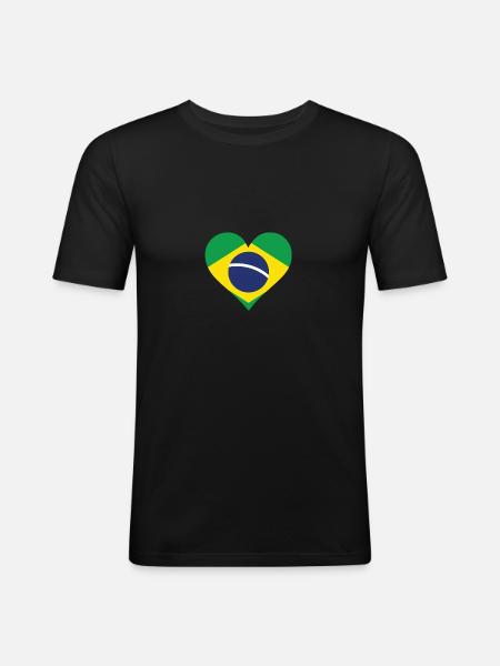 A Heart for Brazil - Men's Slim Fit T-Shirt - black