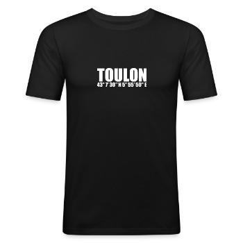 Toulon Coordinates - Men's Slim Fit T-Shirt - black - Front - Nik (191cm)