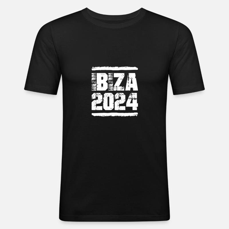 Ibiza 2024 Team - Männer Slim Fit T-Shirt - Schwarz
