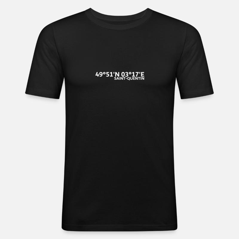 Coordonnées de Saint-Quentin - T-shirt près du corps Homme - noir
