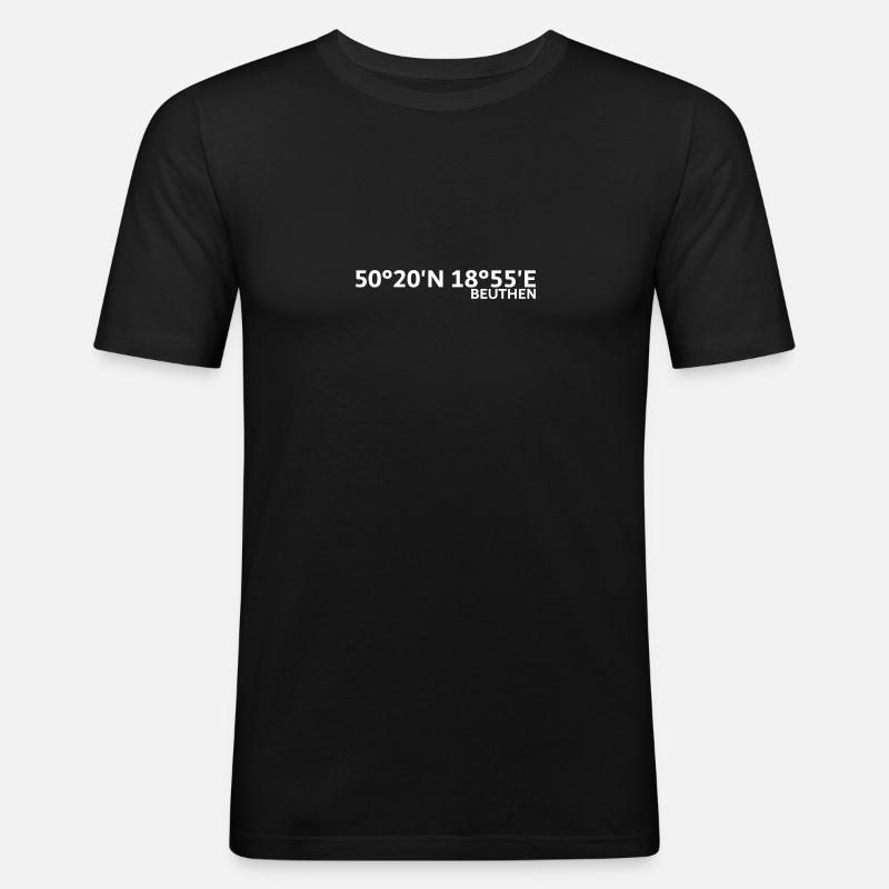 Beuthen coordinates - Men's Slim Fit T-Shirt - black