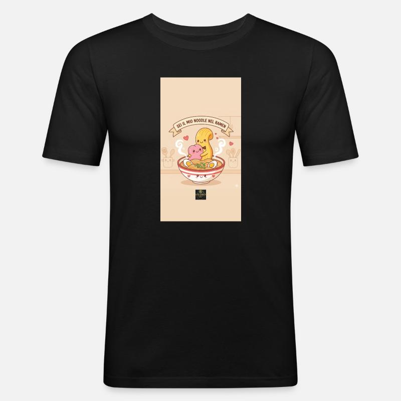 Leckere Threads Ramen - Männer Slim Fit T-Shirt - Schwarz