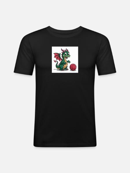 Grüner Drachenball Freund - Men's Slim Fit T-Shirt - black
