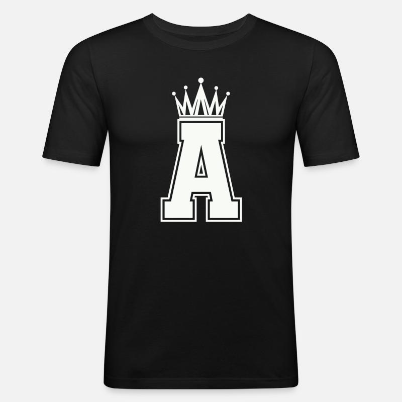 Königliches A-Initial-Logo - Männer Slim Fit T-Shirt - Schwarz
